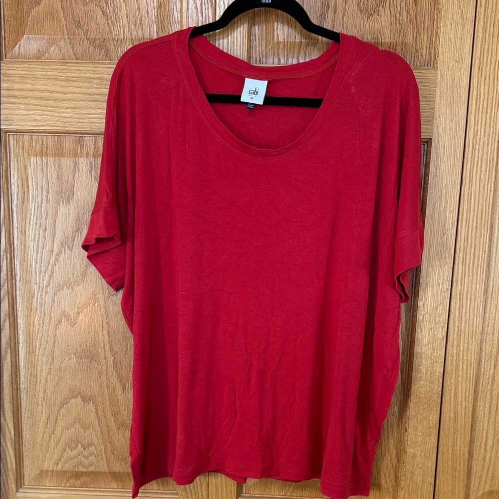 CAbi Vibrant Red Short Sleeve Tee #4374